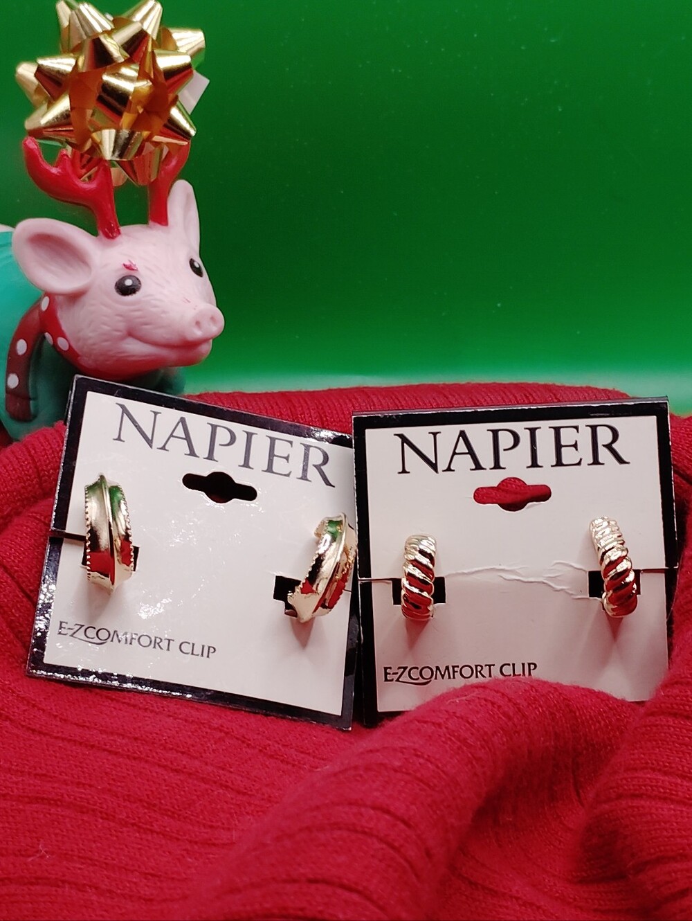 Napier EZ Comfort Clip Earrings Lot of 2 Silver Tone NOC